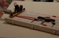 Assembly complete, on breadboard with ATMega168